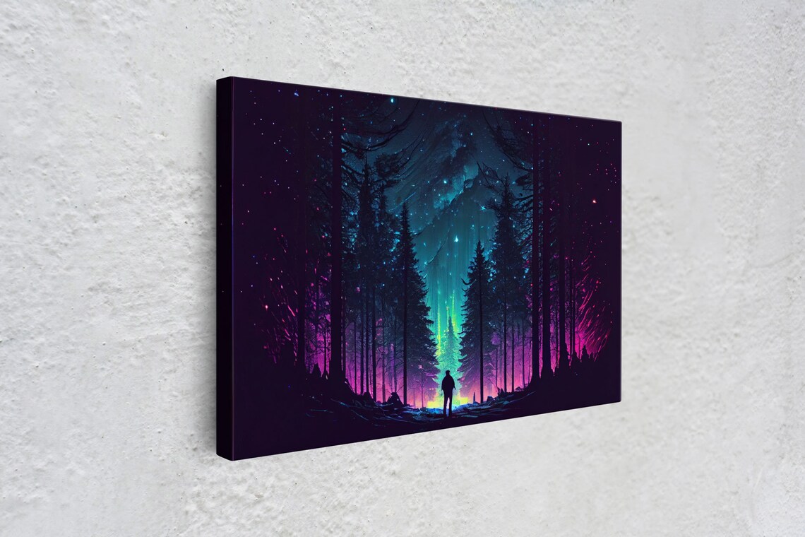 Van Gogh-Inspired Starry Night Forest Art Print - Image 4