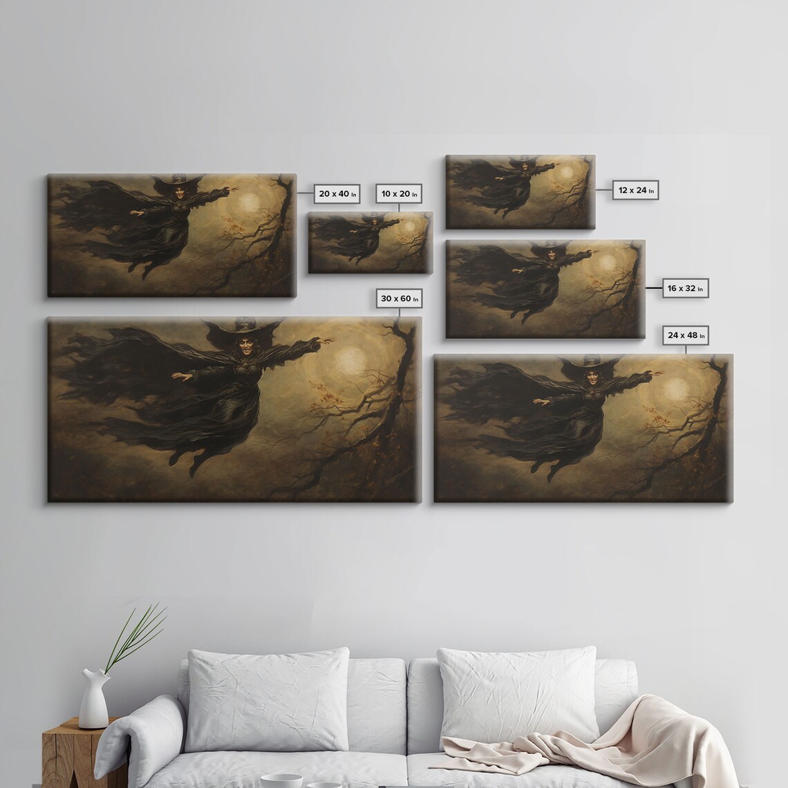 The Flying Witch Halloween Wall Art Poster Print - Image 2