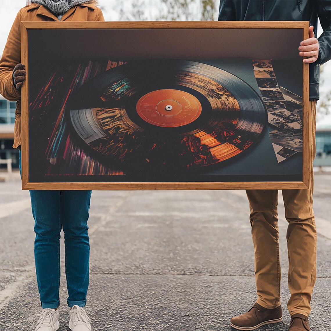 Vinyl Record Wall Art, Abstract Mountains - Image 3
