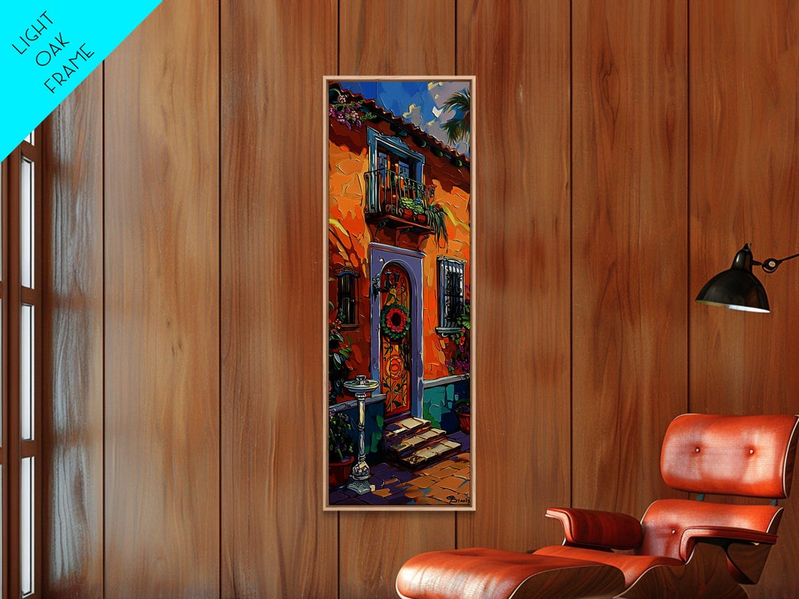 Spanish Colonial Facade Balcony Blue Door Old Town Architecture Poster - Image 6