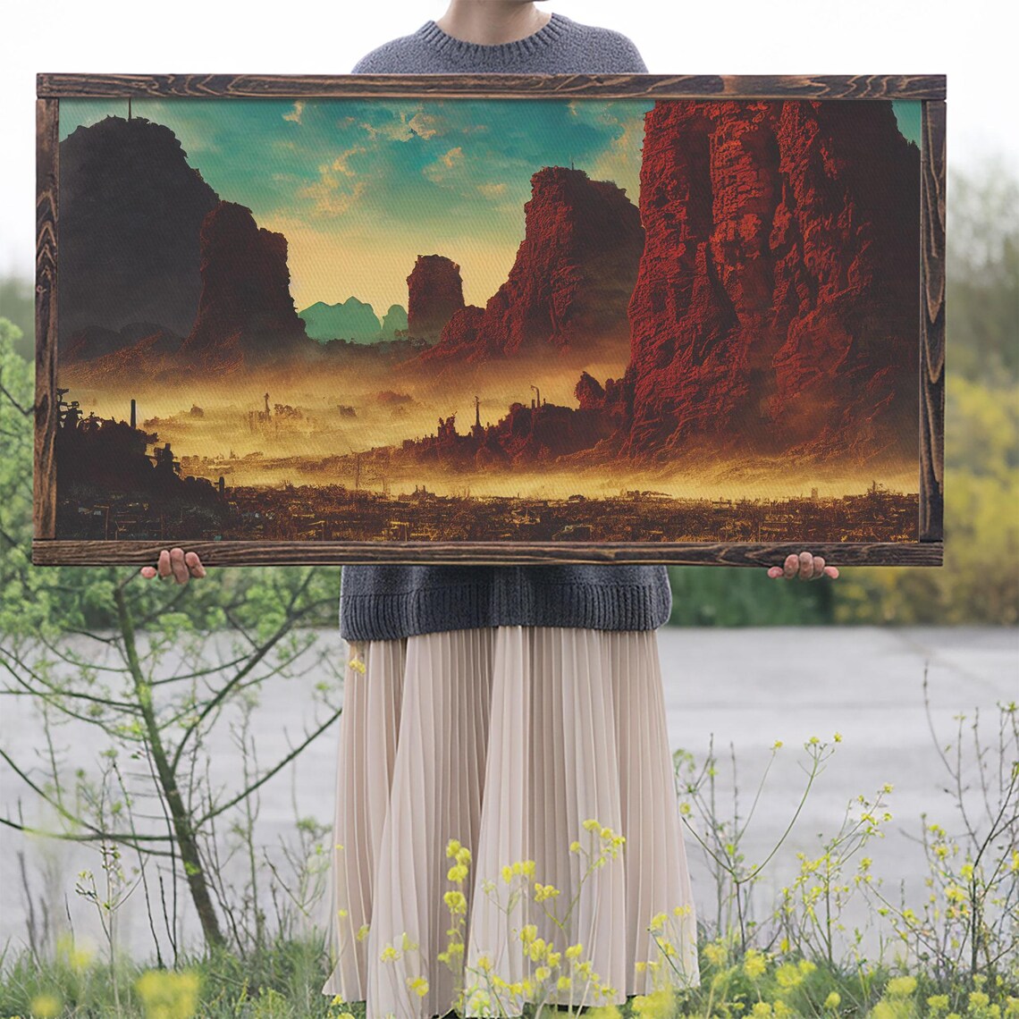 Post Apocalyptic Desert Hellscape, Mancave Wall Art - Image 2