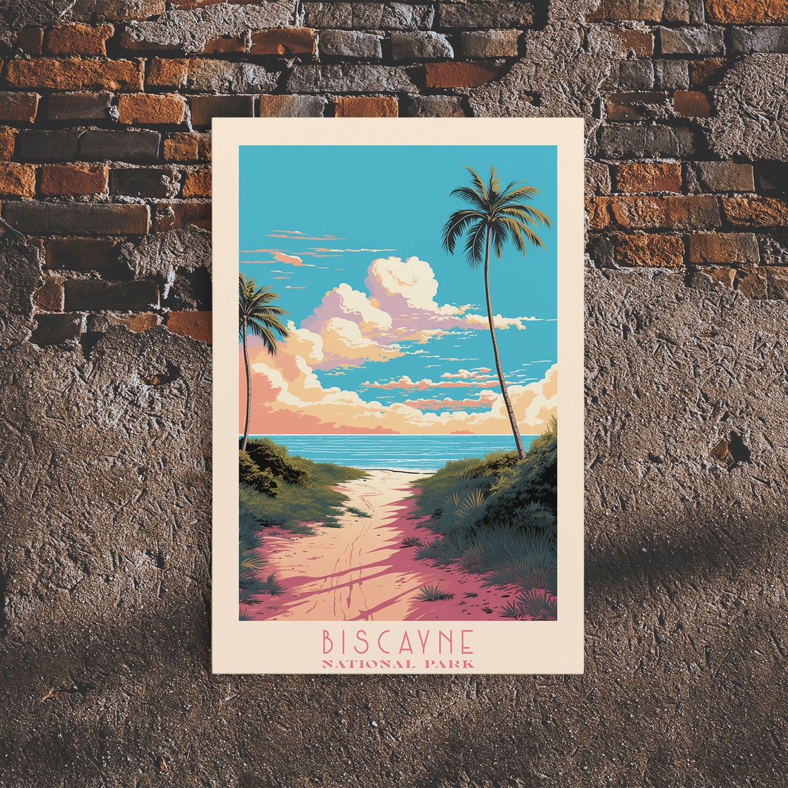 Biscayne National Park Palm Beach Path Ocean Florida Travel Poster - Image 6