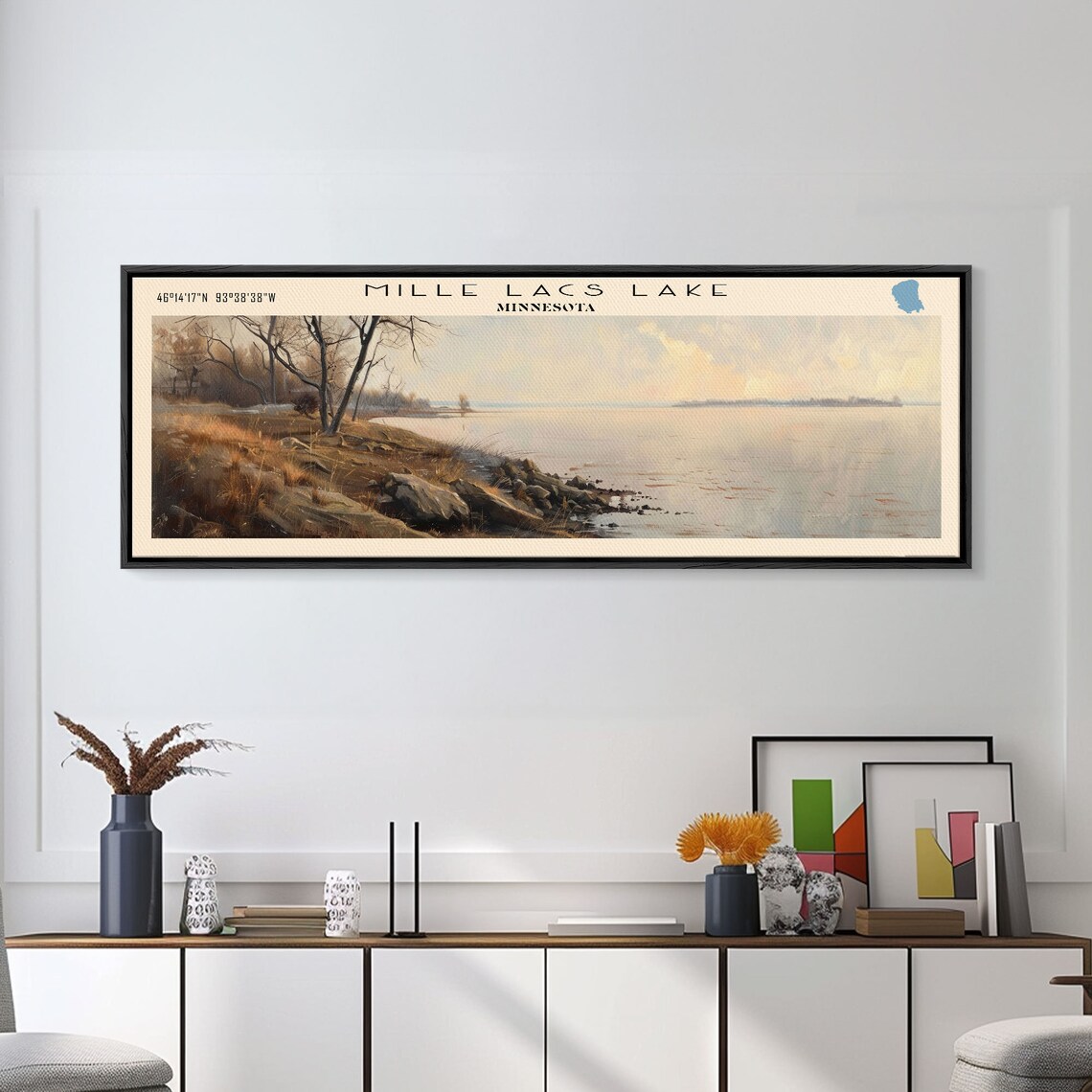 Mille Lacs Lake Travel Poster, Contemporary Landscape - Image 4