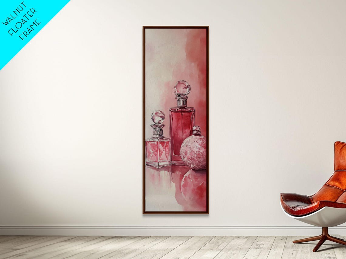 Pink Perfume Bottles Watercolor Elegant Feminine Vanity Art Poster - Image 5