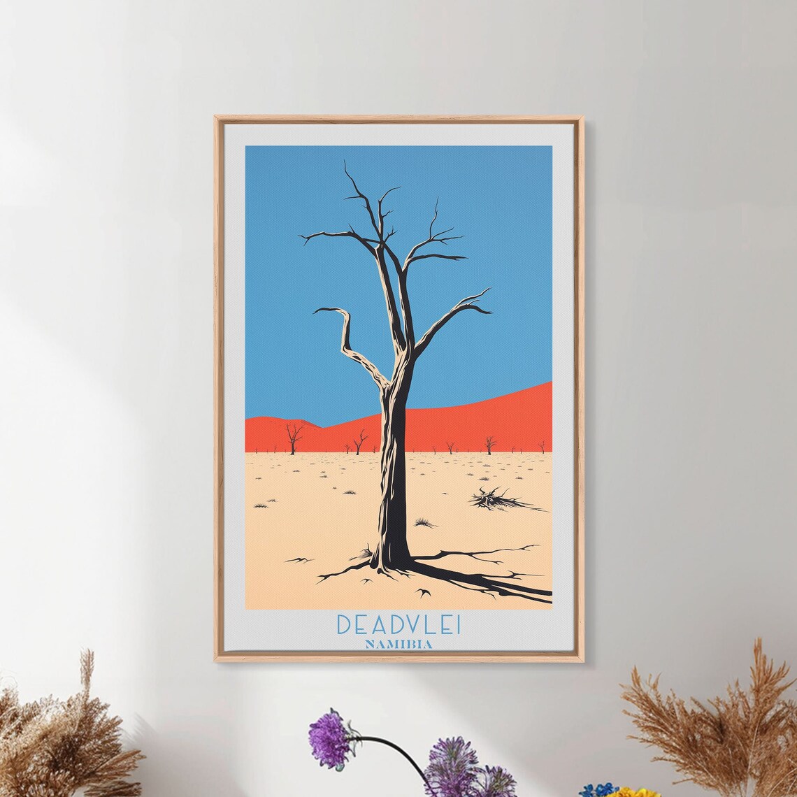 Deadvlei Namibia Dead Camelthorn Tree Red Dunes Clay Pan Travel Poster - Image 3