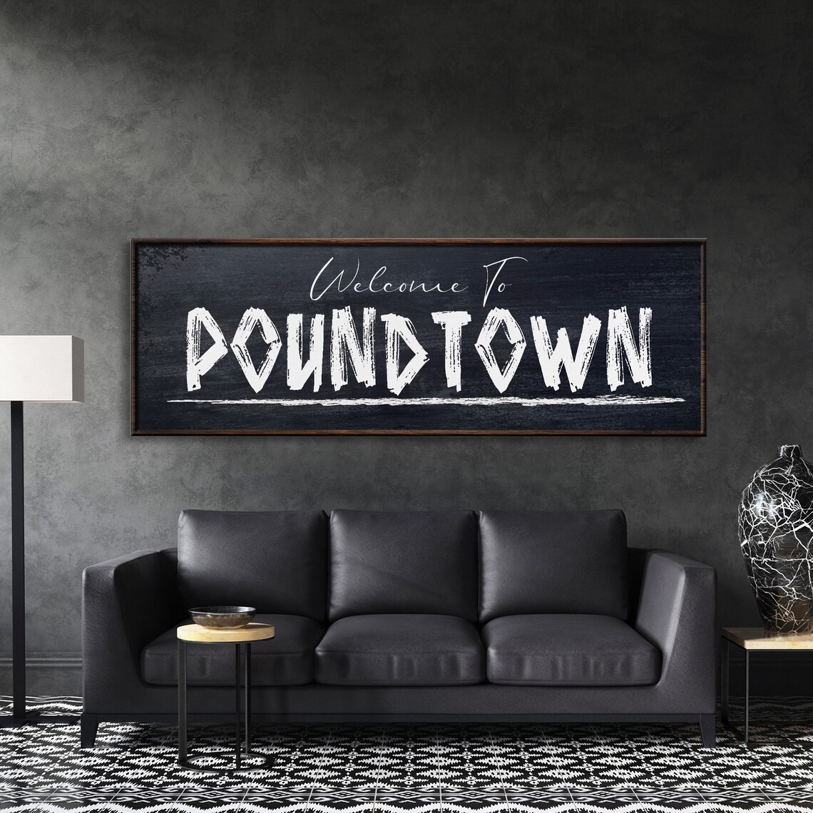 Welcome To Poundtown Funny Bedroom Sign Art Print - Image 3