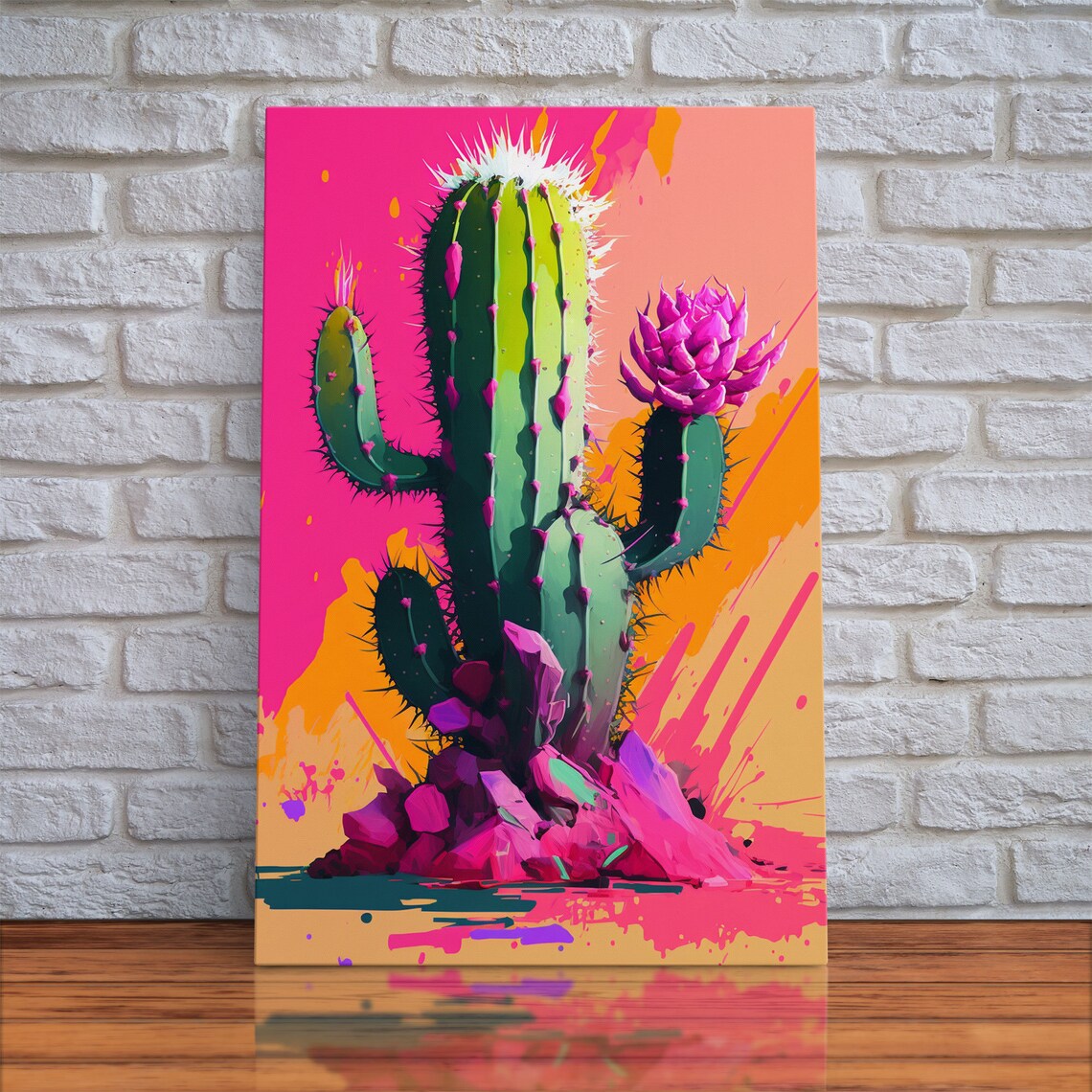Mexico Cactus Pop Art, Synthwave Western Art Print - Image 5