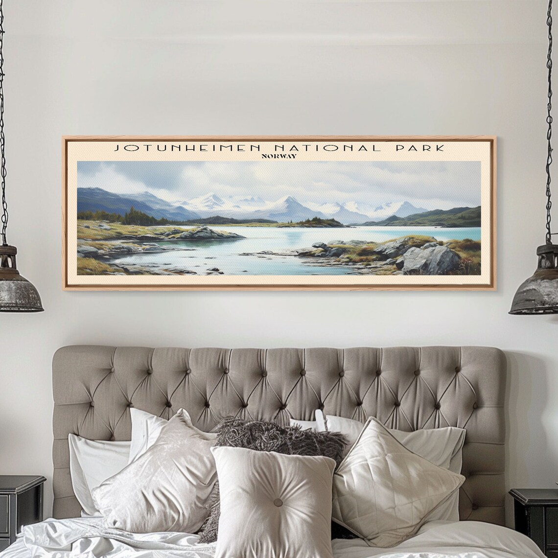 Jotunheimen National Park Norway Alpine Lake Peaks Vintage Travel Poster - Image 3