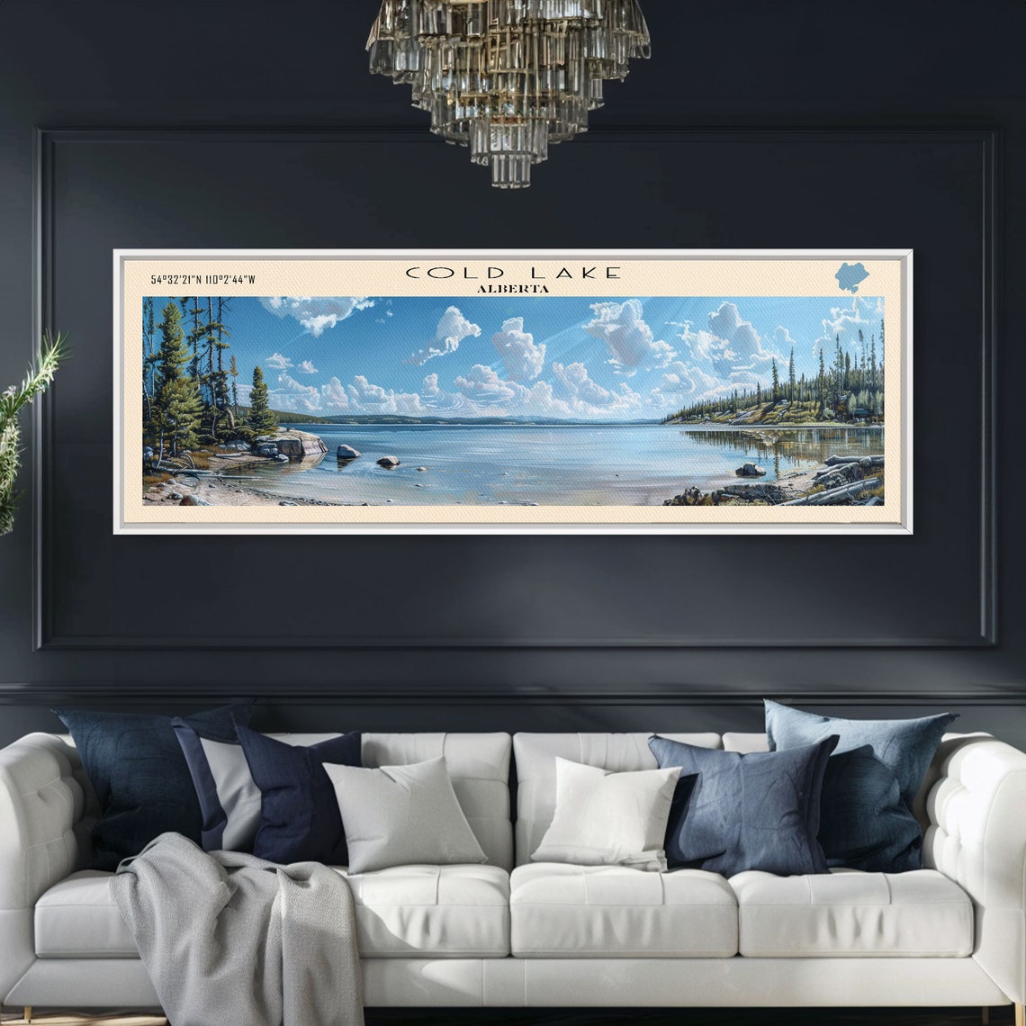 Cold Lake Alberta Blue Sky Clouds Rocky Pine Shores Travel Poster - Image 2