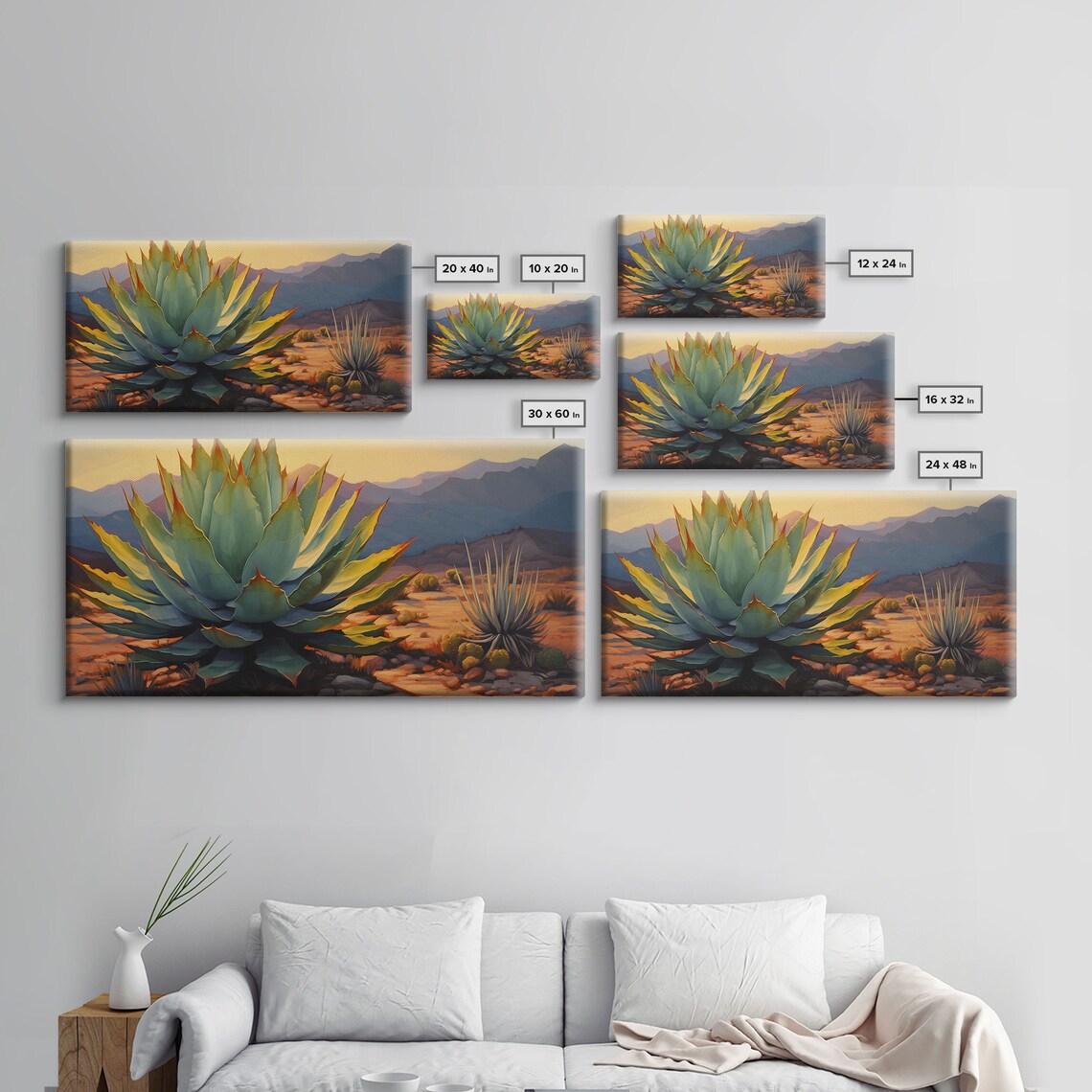 Southwestern Agave Desert Landscape Art Print - Image 2