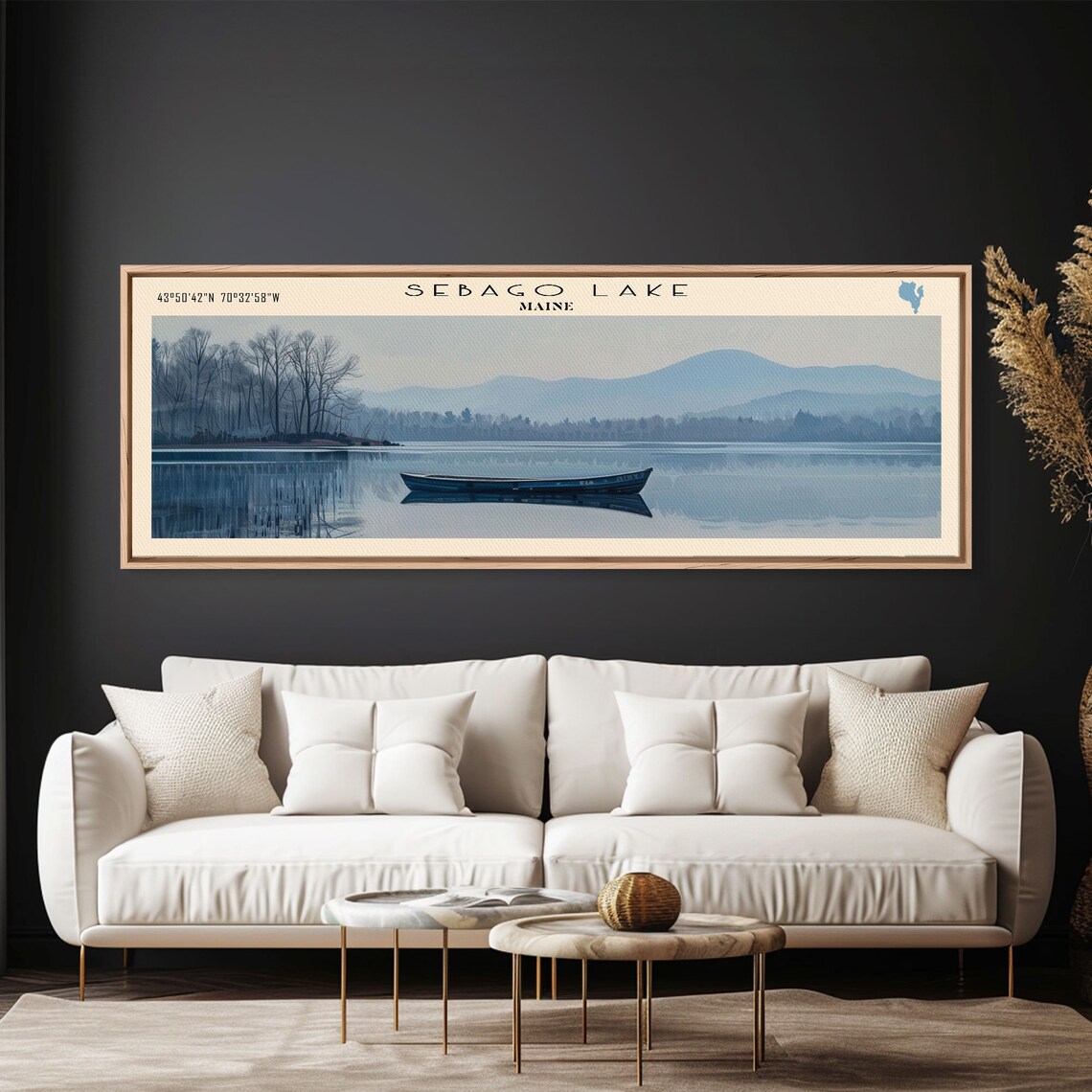 Sebago Lake Travel Poster, Scenic Lake House Decor - Image 2