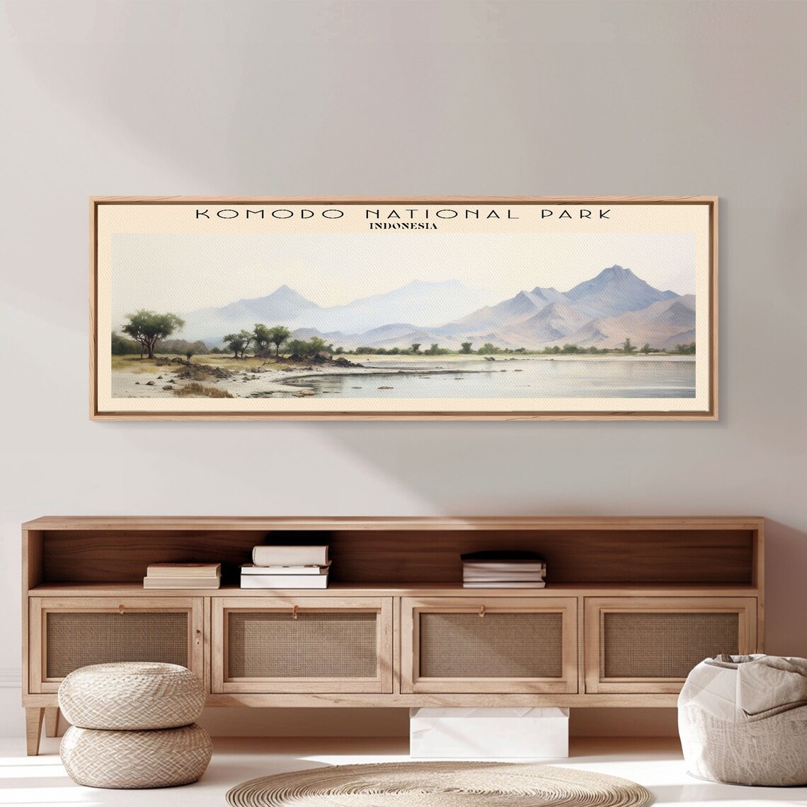 Komodo National Park Indonesia Volcanic Peaks Coastal View Travel Poster - Image 2