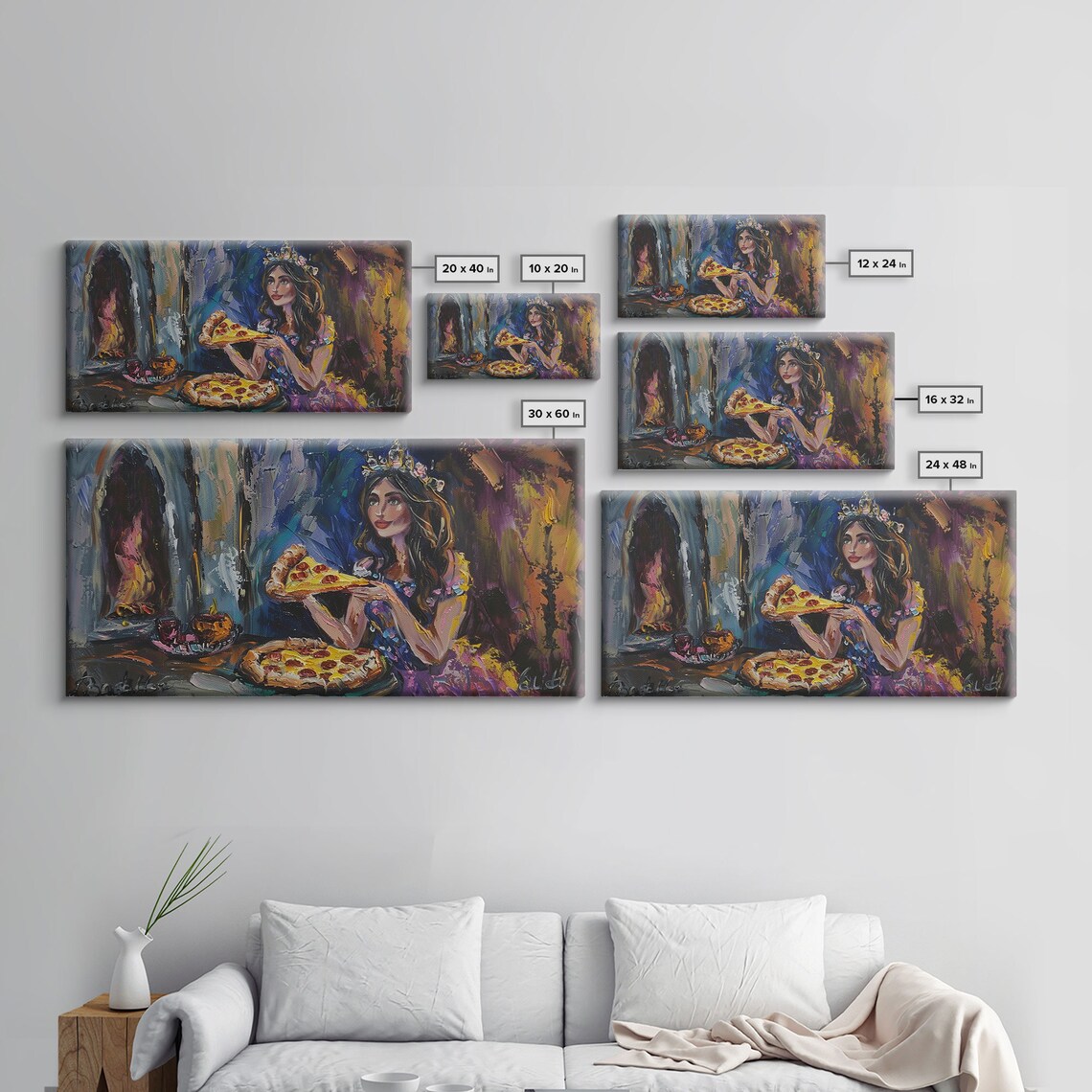 The Princess And The Pizza Framed Print Funny Decor Funny Art - Image 2