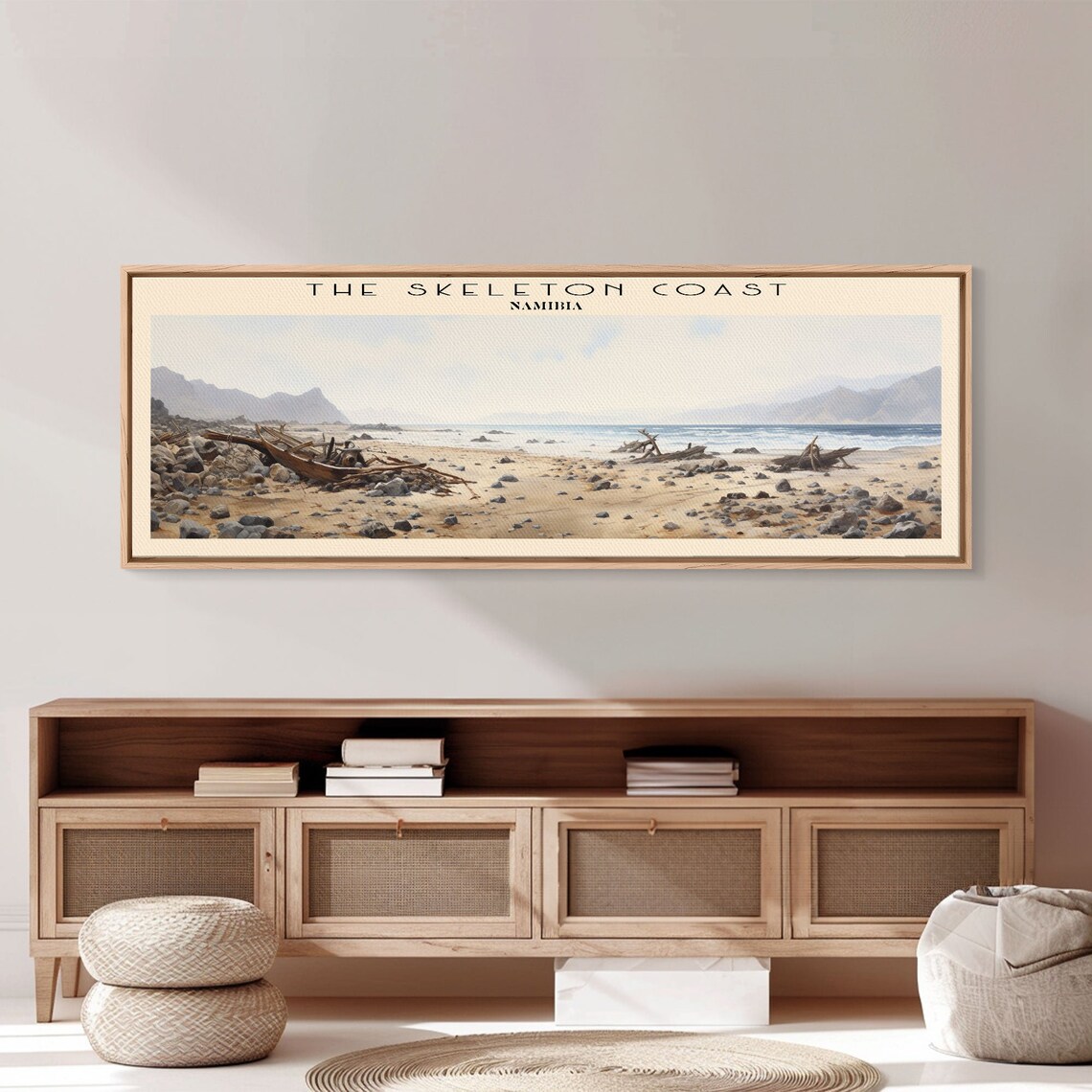 The Skeleton Coast Namibia Shipwreck Beach Driftwood Vintage Travel Poster