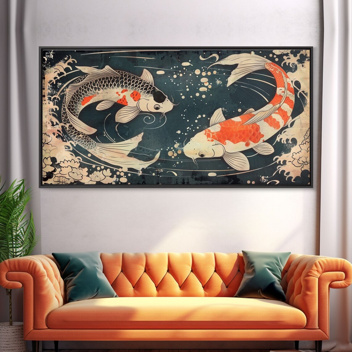 Koi Fish Feng Shui Yin And Yang Art Print, Japanese Style - Image 5