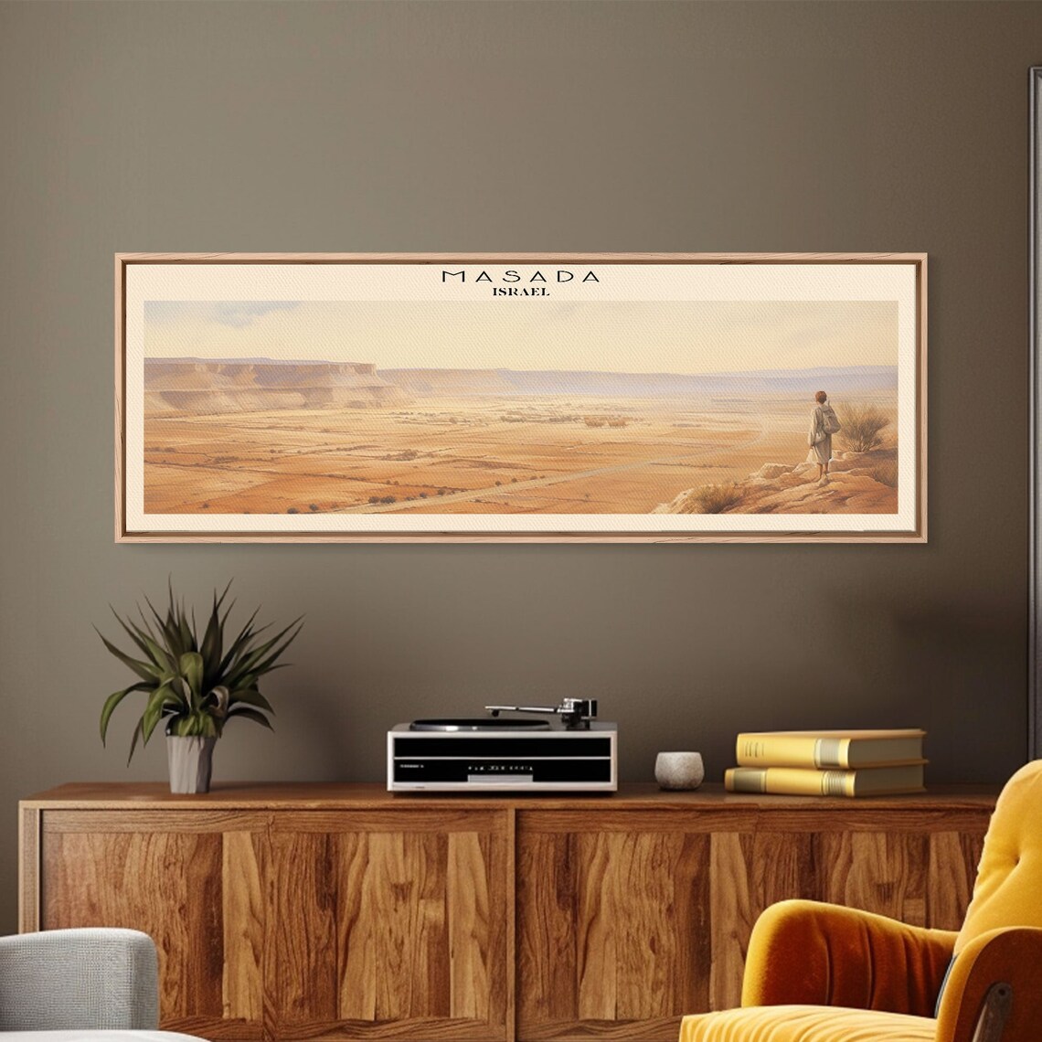 Masada Retro Travel Poster, Vintage Israel Decor