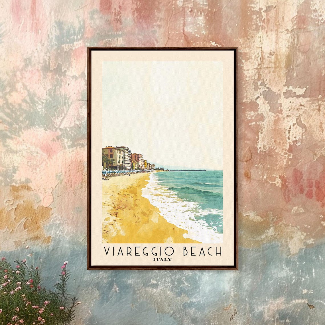 Viareggio Beach Italy Golden Sand Waterfront Turquoise Sea Poster - Image 4