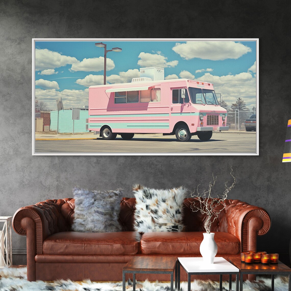 Retro Vaporwave Ice Cream Truck, Vintage Style Art Print - Image 6