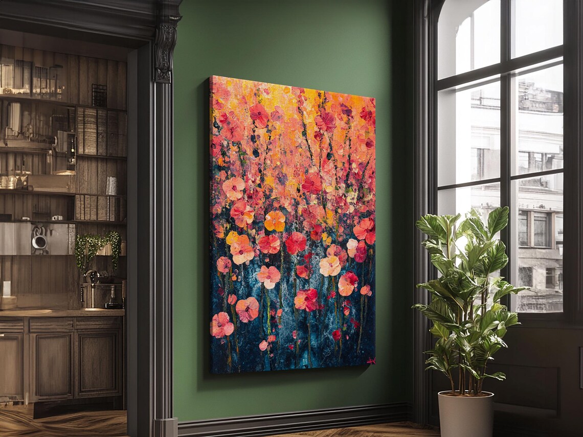 Wildflower Meadow Blooming Colorful Impressionist Floral Art Print - Image 4