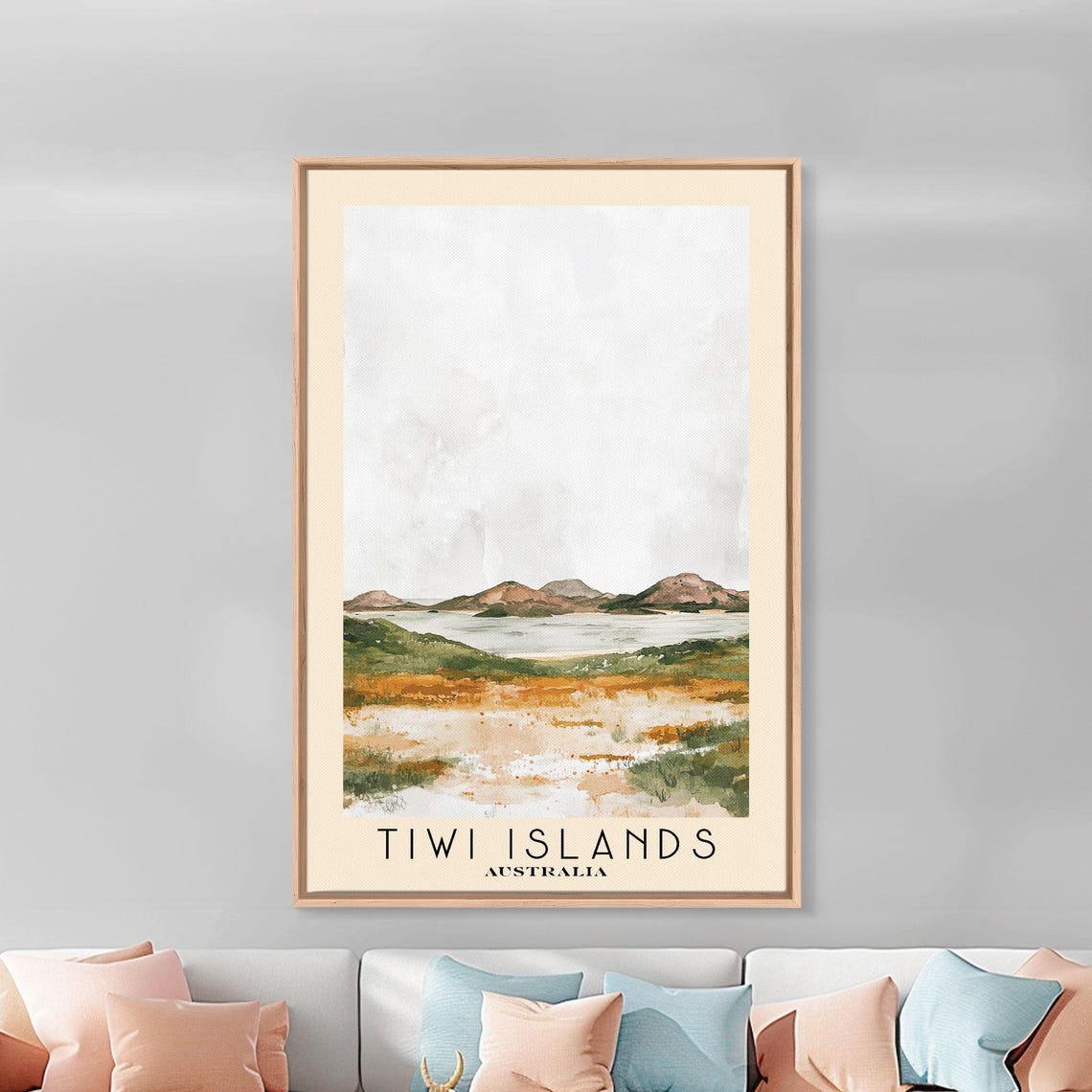Tiwi Islands Australia Minimal Shoreline Watercolor Landscape Poster - Image 3