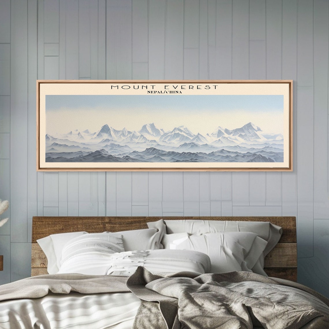 Mount Everest Nepal China Himalayan Snow Peaks Panorama Travel Poster