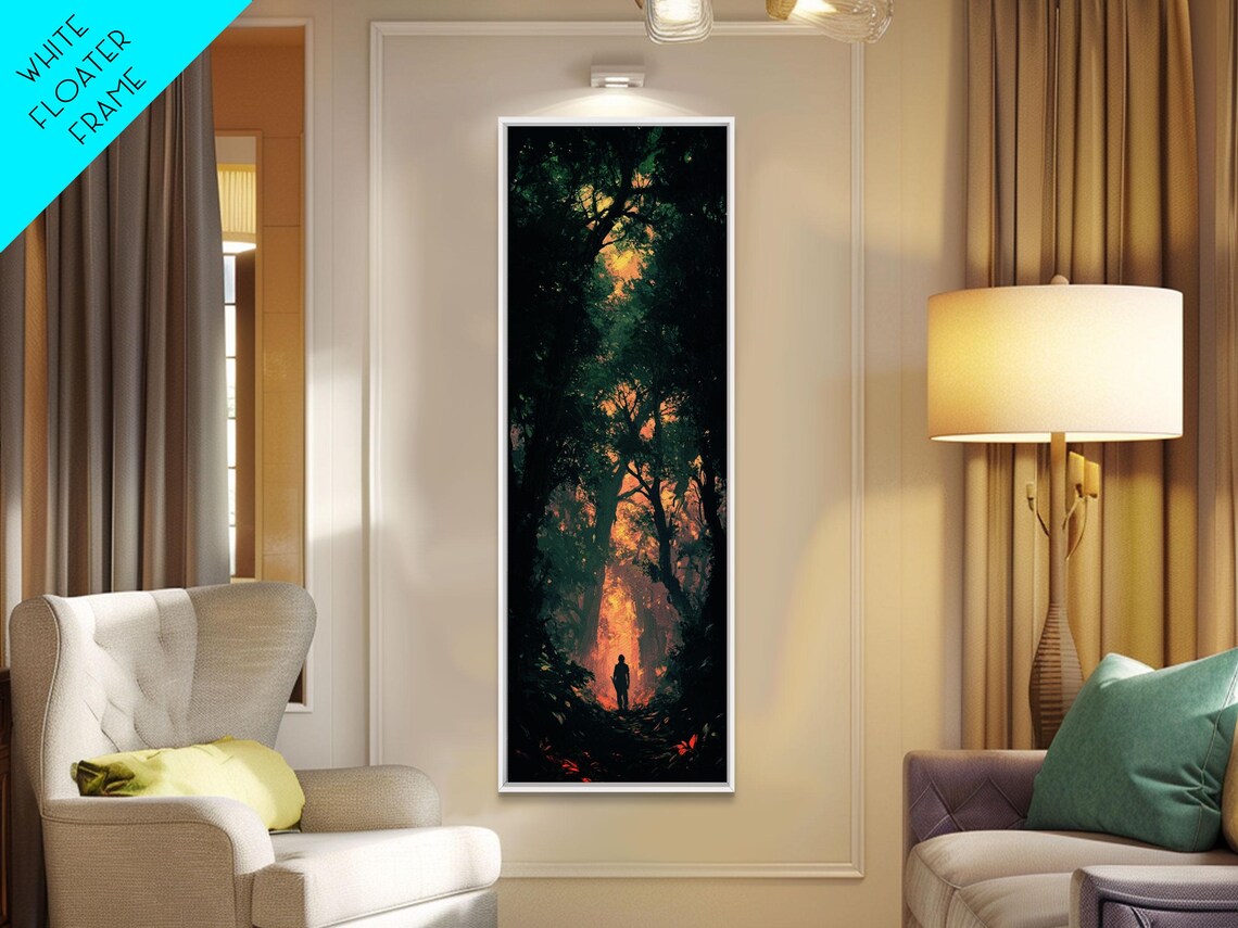Forest At Dusk Painting, Rustic Christmas Art Print - Image 6