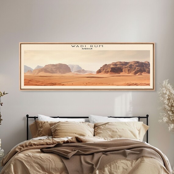 Wadi Rum Framed Print Travel Poster Panoramic Wall Art Home Decor Gift For Travel Lover Wall Hanging