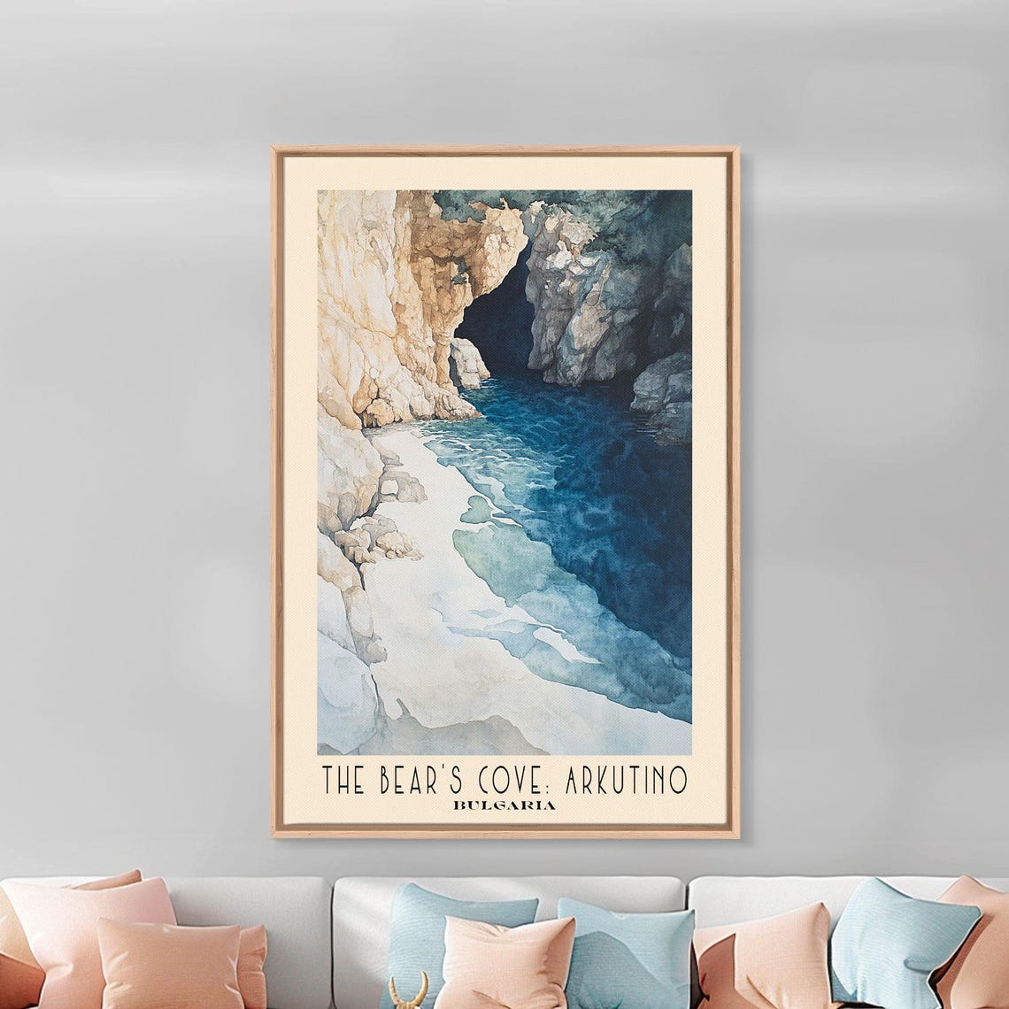 The Bear's Cove Arkutino Bulgaria White Cliffs Deep Blue Water Poster - Image 2