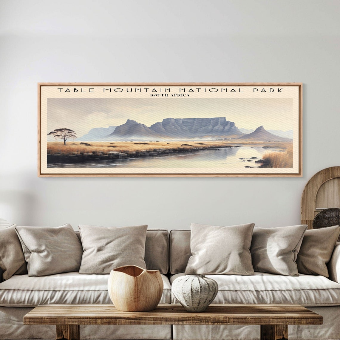 Table Mountain National Park South Africa Savanna Retro Travel Poster - Image 3
