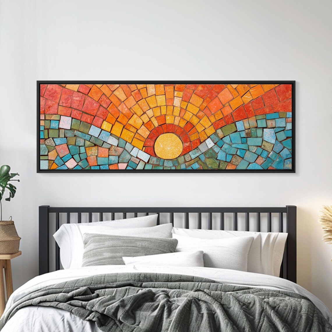 Sunset Mosaic Retro Vintage Style Horizontal Art Print - Image 5
