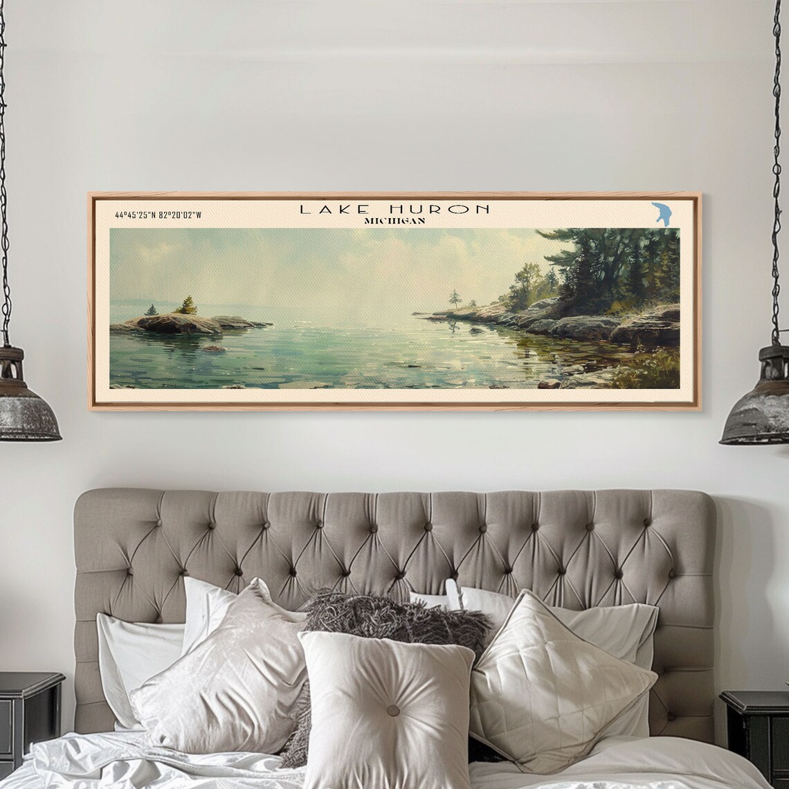 Lake Huron Travel Poster, Lake House Art Print - Image 5