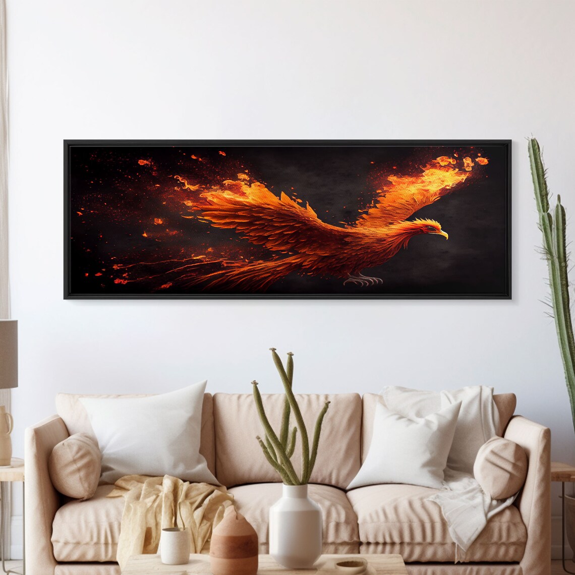 Phoenix Rebirth Art Print, Abstract Modern Decor
