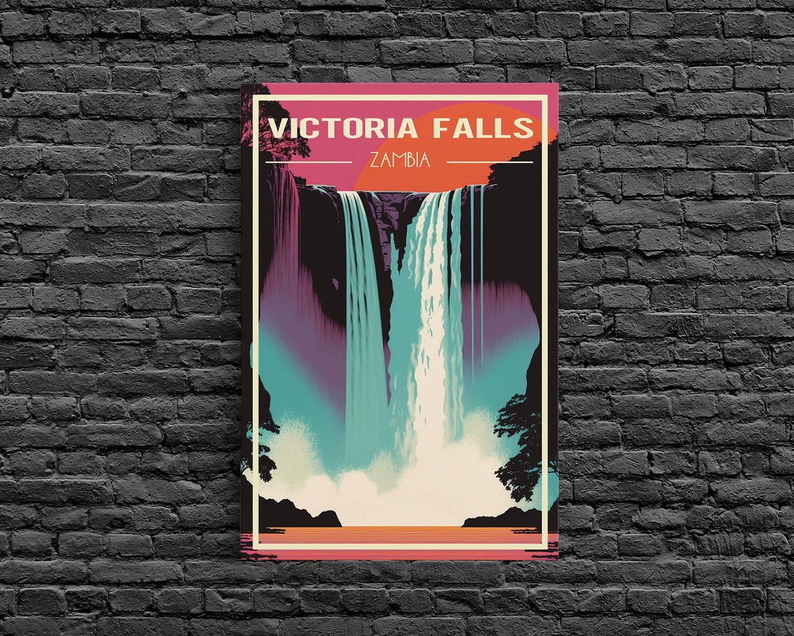 Victoria Falls Wall Art Zambia Poster Africa Wall Print Waterfalls Travel Wall Print Travel Poster Travel Wall Art Wall Print - Image 6