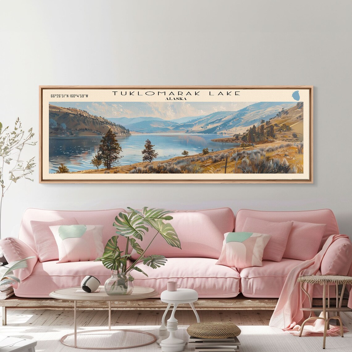 Tuklomarak Lake Alaska Panoramic Golden Hills Mountain Lake Poster - Image 4