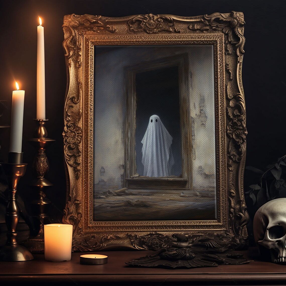 Ghost In The Mirror Gothic Victorian Art Print - Image 5