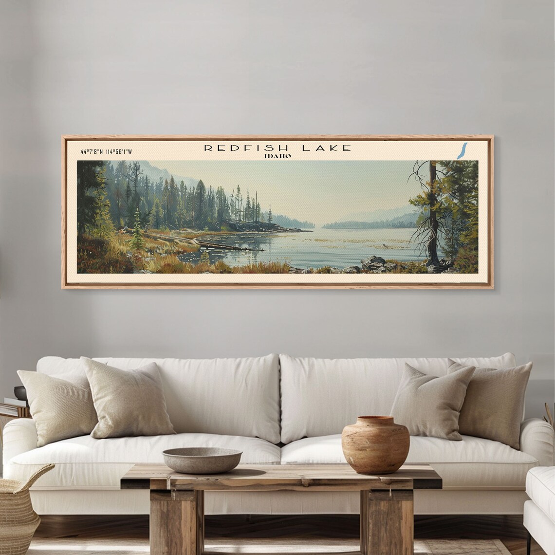 Redfish Lake Idaho Pine Forest Morning Light Wooden Dock Travel Poster - Image 6