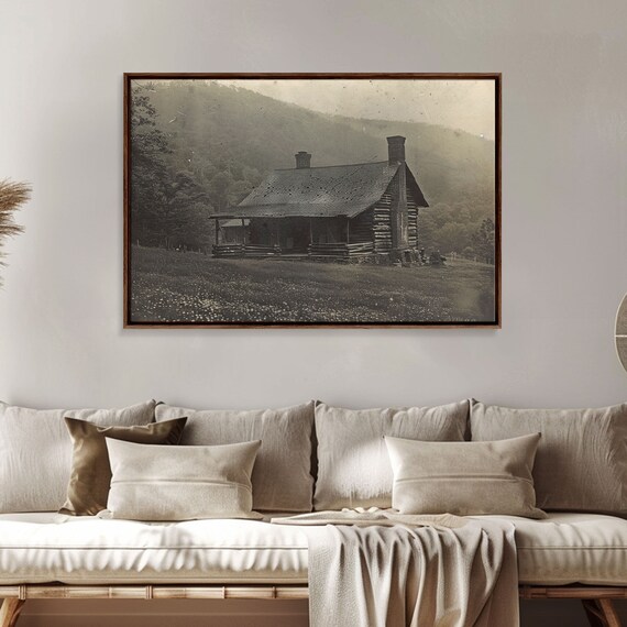 Cabin Wall Art Framed Print Or Metal Art Print Pine Forest Tin Type Photography Style Wall Art Rustic Farmhouse Western Decor