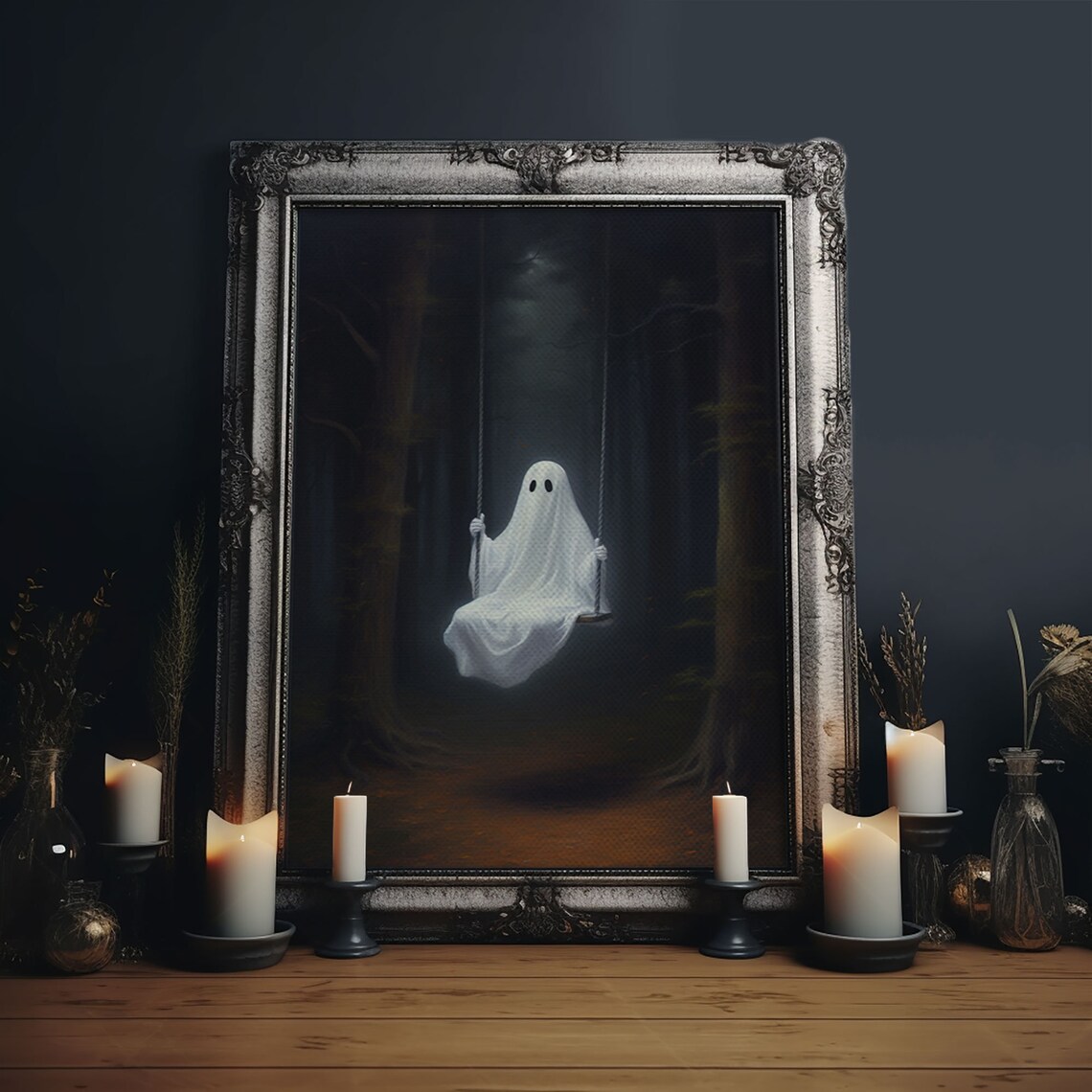 Playground Ghost Vintage Halloween Art Print, Goth Decor - Image 6