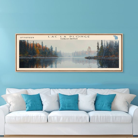 Lac La Plonge Lake Billy Chinook Oregon Framed Print Panoramic Lake House Decor Wall Art Travel Poster Lake Painting Home Decor