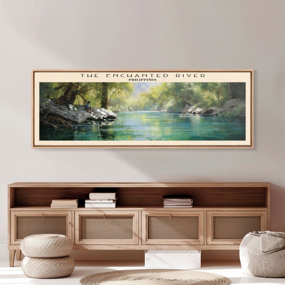 The Enchanted River Travel Print Wall Art Panoramic Travel Poster Retro Style Home Decor Wall Hanging Travel Gift Idea