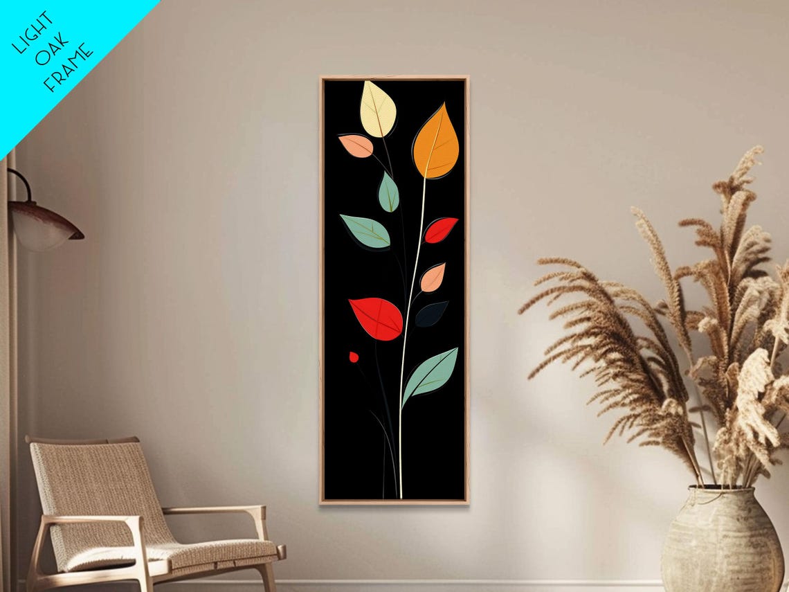 Mid Century Modern Colorful Leaves Retro Botanical Art Poster - Image 6