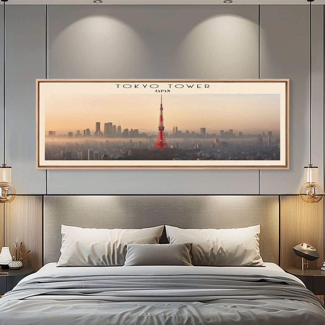 Tokyo Tower Japan City Skyline Sunrise Haze Panoramic Travel Poster - Image 2