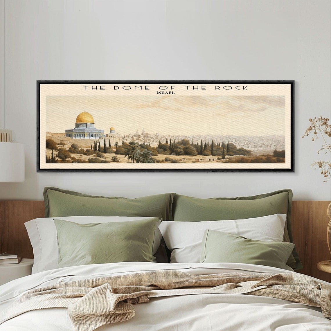 Dome of the Rock Jerusalem Old City Golden Skyline Panoramic Poster - Image 4