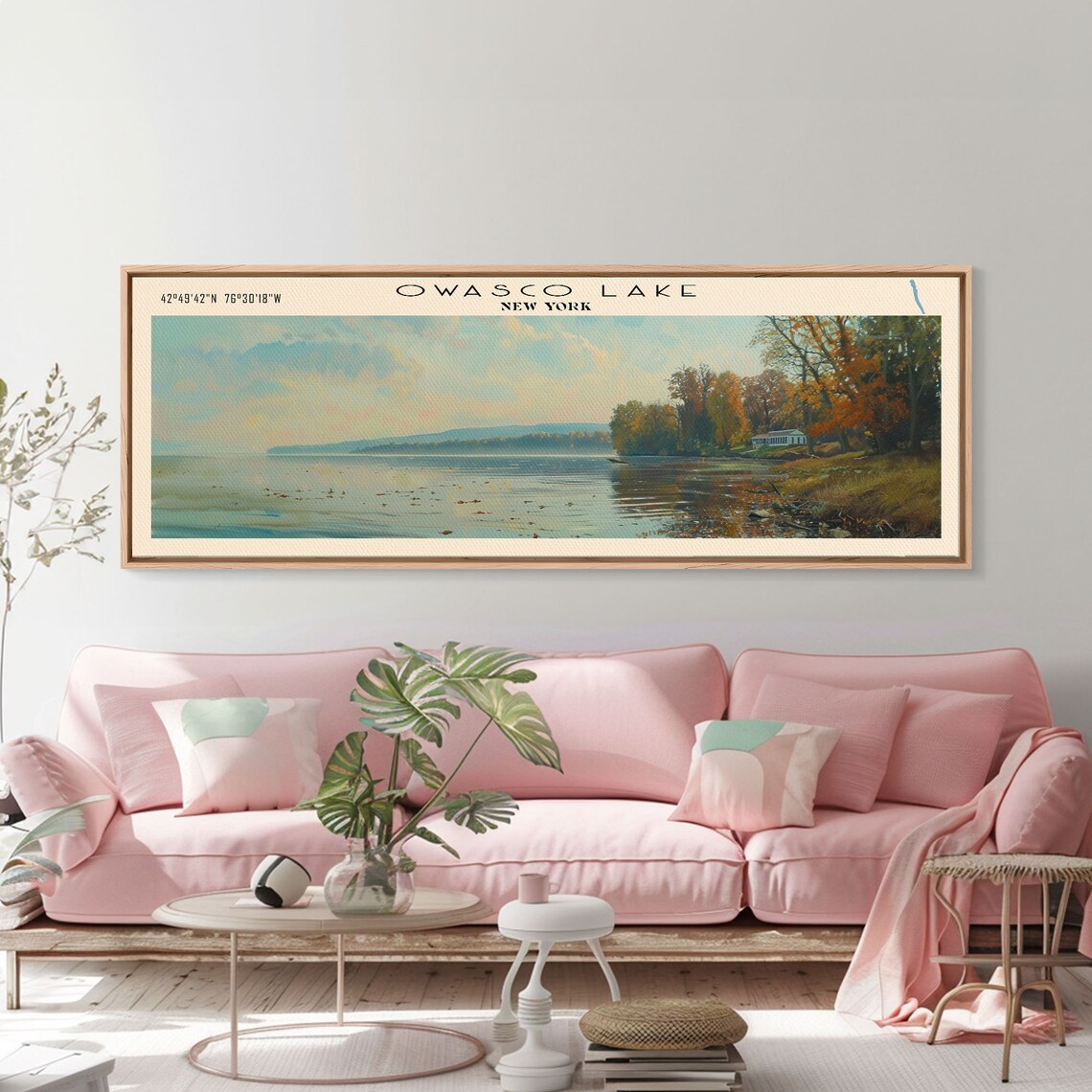Owasco Lake New York Autumn Shoreline Cottage Calm Water Travel Poster - Image 5