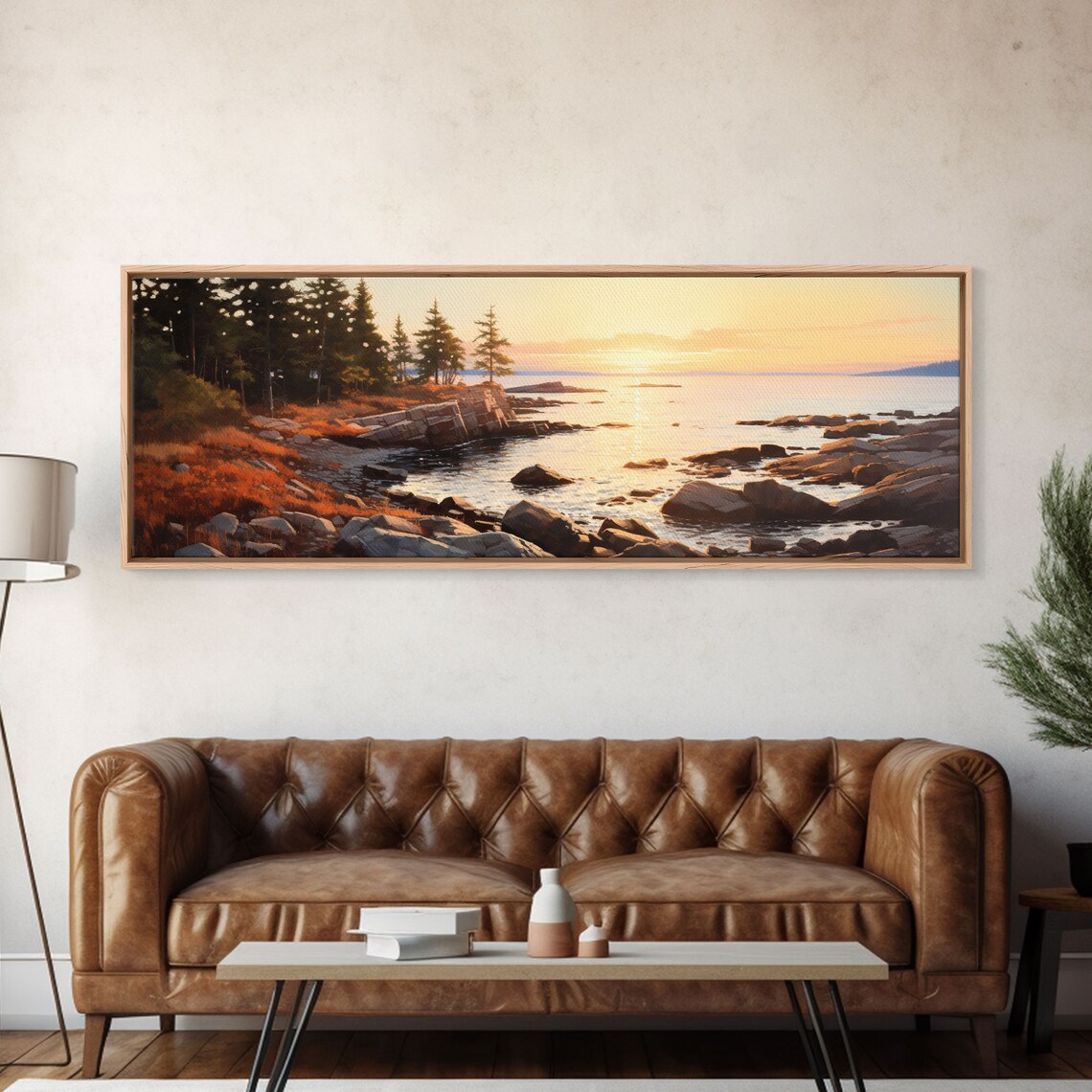 Watercolor Acadia National Park Panorama Art Print - Image 5
