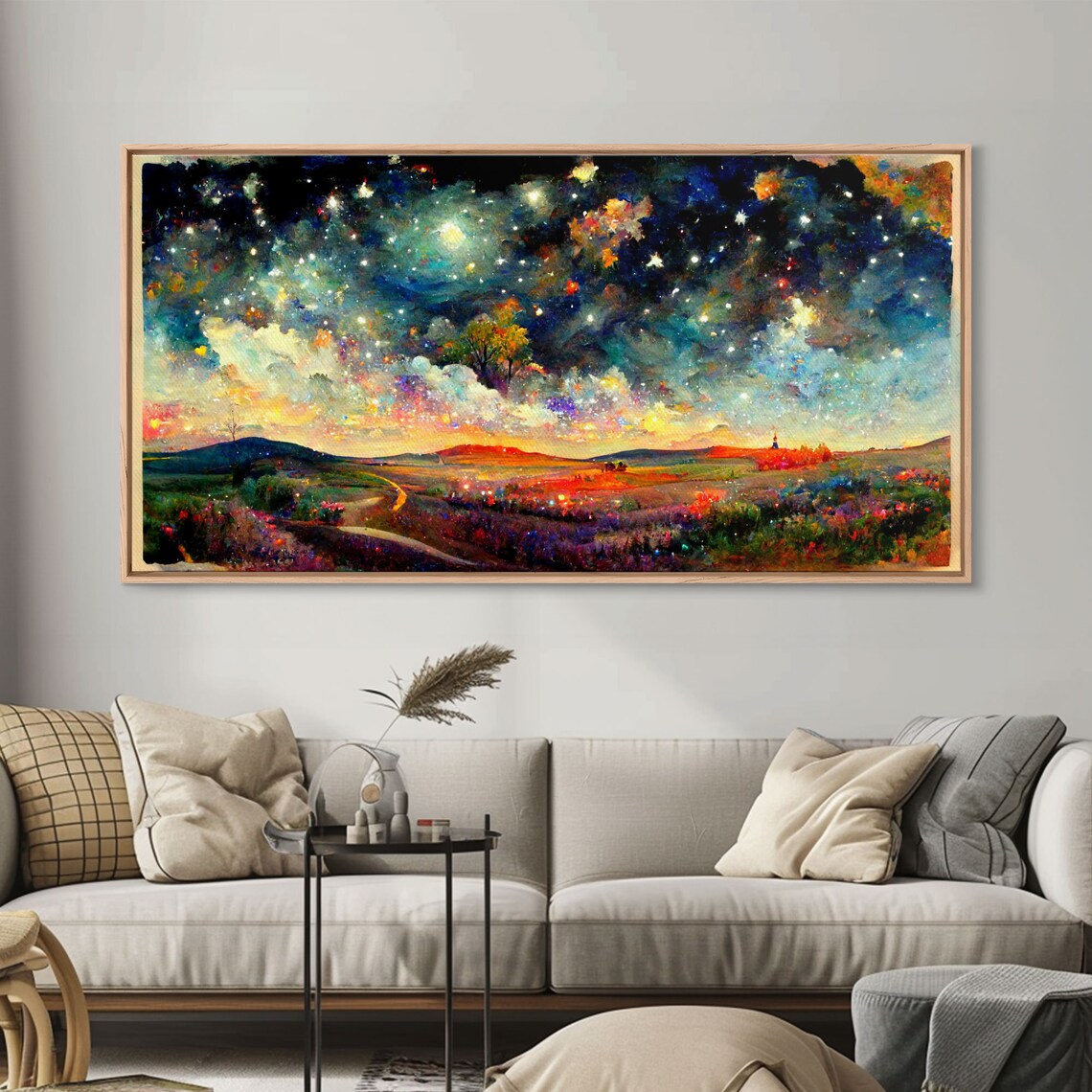 Starry Night Sky Landscape, Abstract Art Print - Image 5
