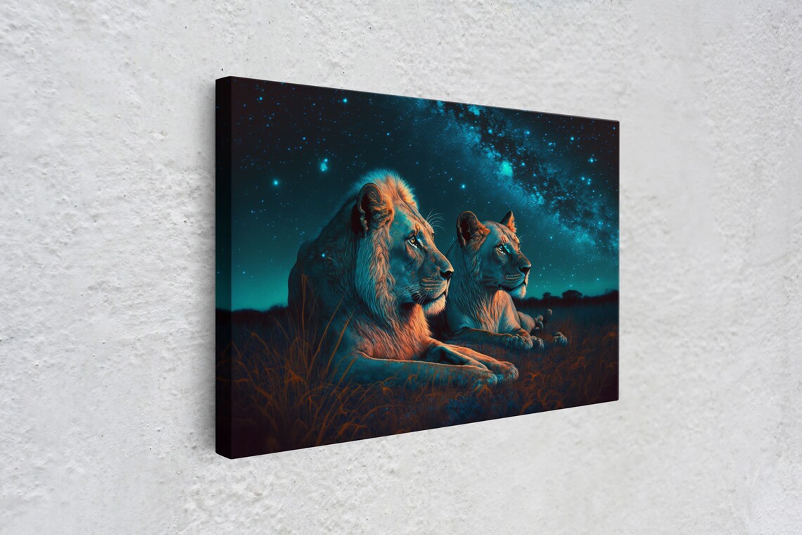 Boss Couple Lion Art Print, Valentine Gift Idea - Image 4