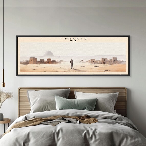 Timbuktu Framed Print Travel Poster Panoramic Wall Art Home Decor Gift For Travel Lover Wall Hanging