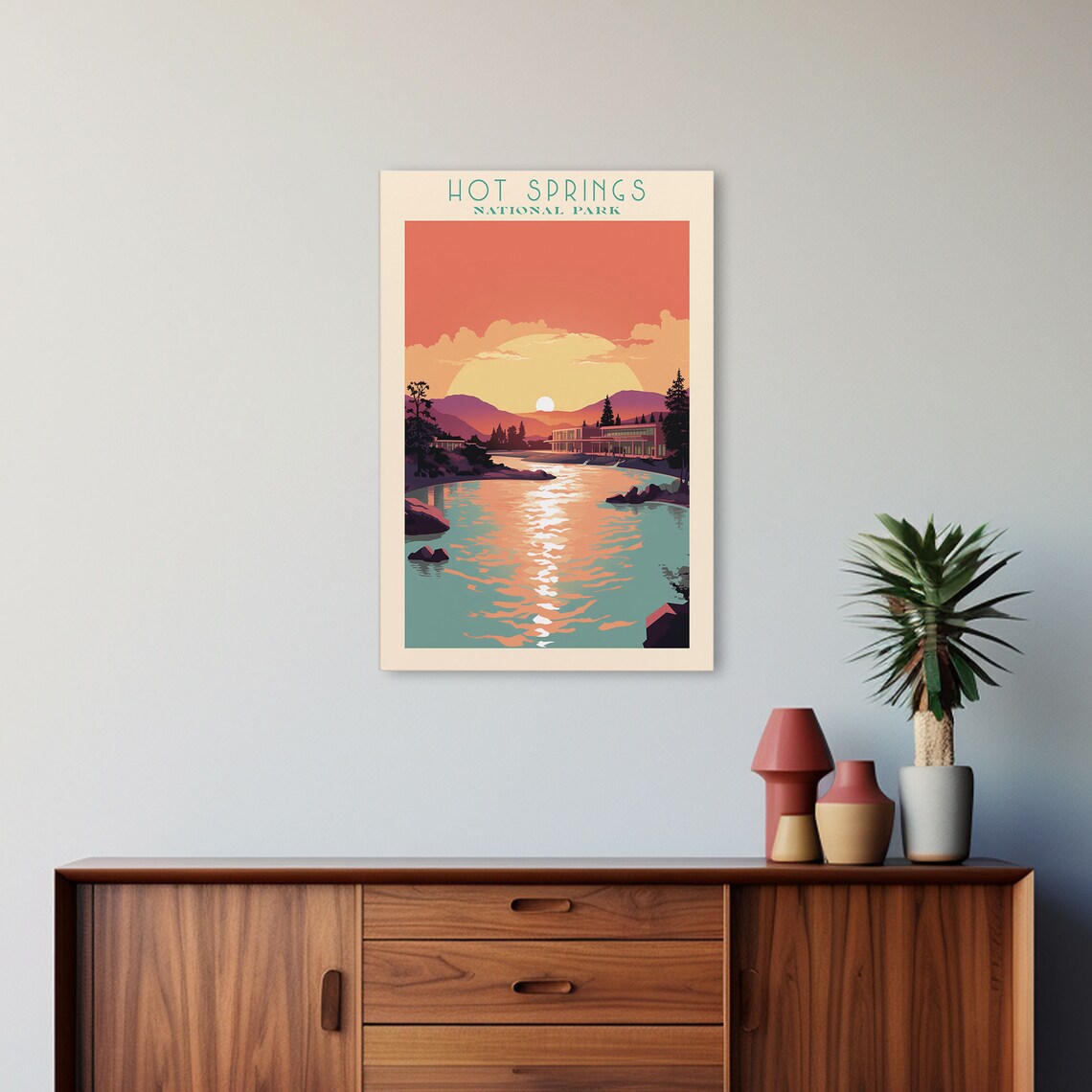 Hot Springs National Park Lake Sunset Bathhouse Arkansas Travel Poster - Image 5