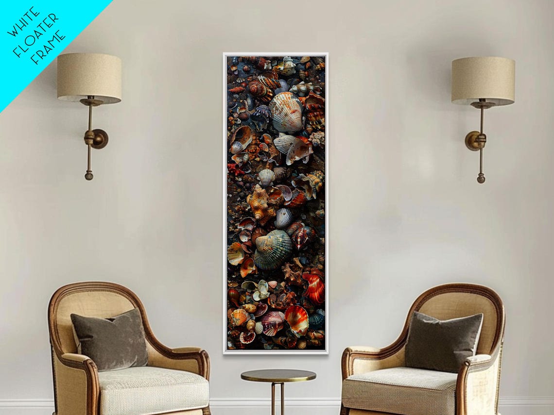 Colorful Seashells Collection Textured Coastal Pattern Art Poster - Image 3